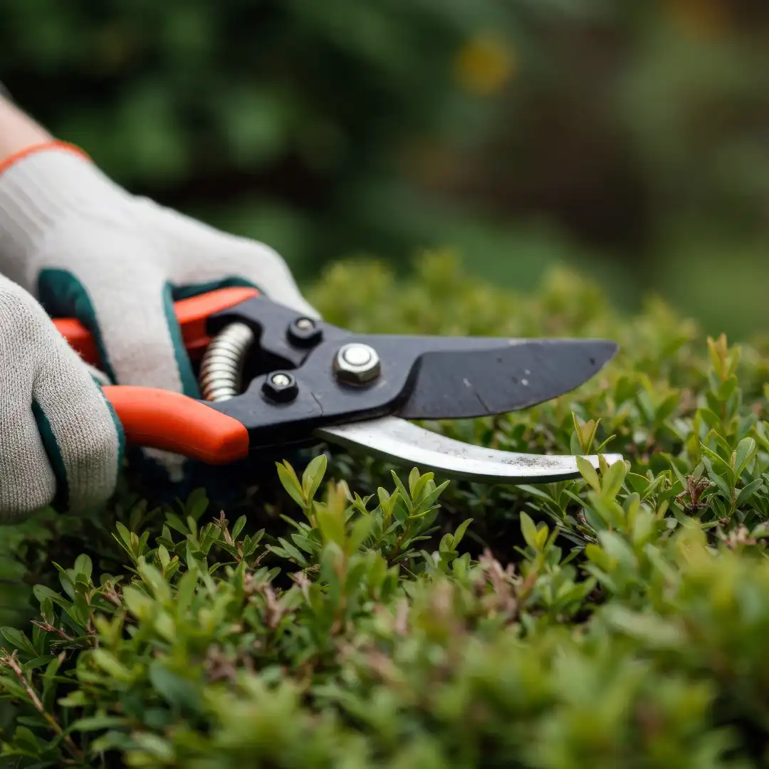 Taille de haies avec sécateur